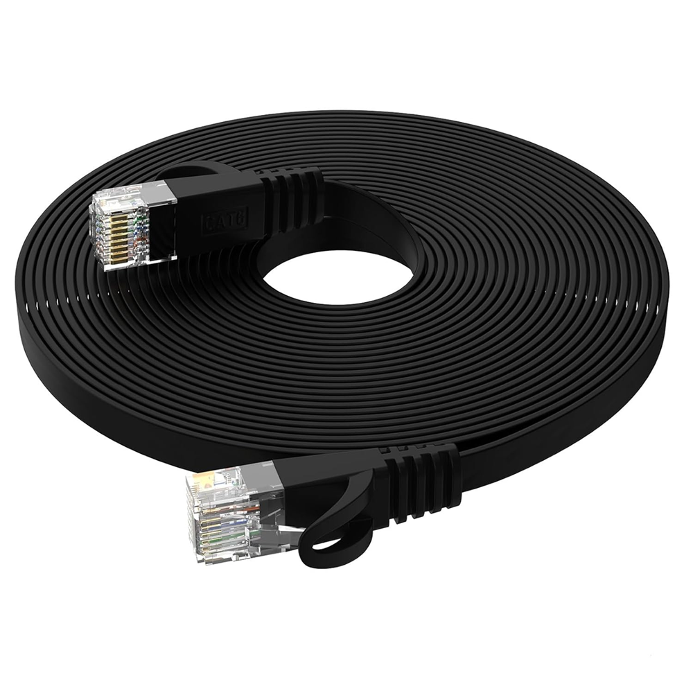 Kuwes Network CAT6 Flat Cable, Ethernet, RJ45, 15M