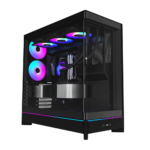 Montech HS02 Pro Mid Tower Gaming PC Case, Reversible Layout - 5 Fans, Black - Image 2