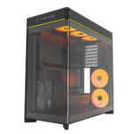 Montech HS02 Pro Mid Tower Gaming PC Case, Reversible Layout - 5 Fans, Black - Image 3