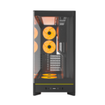 Montech HS02 Pro Mid Tower Gaming PC Case, Reversible Layout - 5 Fans, Black - Image 4