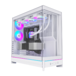 Montech HS02 Pro Mid Tower Gaming PC Case, Reversible Layout - 5 Fans, White - Image 2