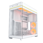 Montech HS02 Pro Mid Tower Gaming PC Case, Reversible Layout - 5 Fans, White - Image 3