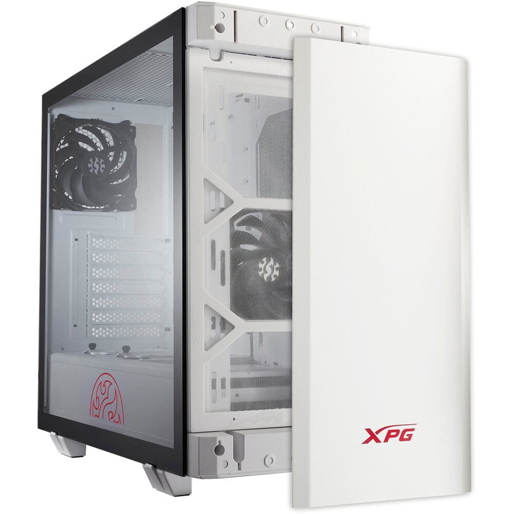 XPG Invader Mid Tower Tempered Glass PC Case, White - Image 2