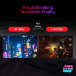 ASUS 32" ROG Strix XG32UCG Dual mode 4K 160Hz, FHD 320Hz, 0.3ms  Fast IPS HDR400 USB-C HDMI 2.1 Gaming Monitor - Image 4