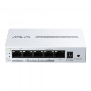 5-Port GbE smart managed PoE+ switch, 4 PoE+ ports, 60W