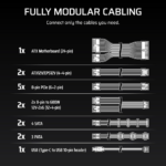 Corsair 1500W HXi Series HX1500i Fully Modular Ultra-Low Noise Platinum ATX 1500 Watt Power Supply 3.1 PCIe 5.1 - Image 3
