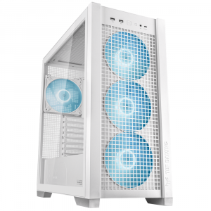 ASUS TUF Gaming GT302 ARGB Tempered Glass Mid Tower PC Case - White, 4-Fans