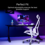 ASUS SL400C ROG Destrier Core Ergo Gaming Chair - Futuristic Cyborg Aesthetic (White) - Image 7