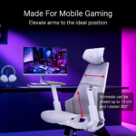 ASUS SL400C ROG Destrier Core Ergo Gaming Chair - Futuristic Cyborg Aesthetic (White) - Image 6