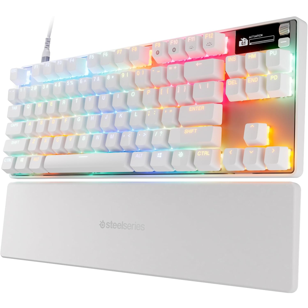 Apex Pro TKL Gen 3 White SteelSeries 64898 Apex Pro TKL Gen 3 Wired Gaming Keyboard, OmniPoint 3.0 Switches, White - Image 1