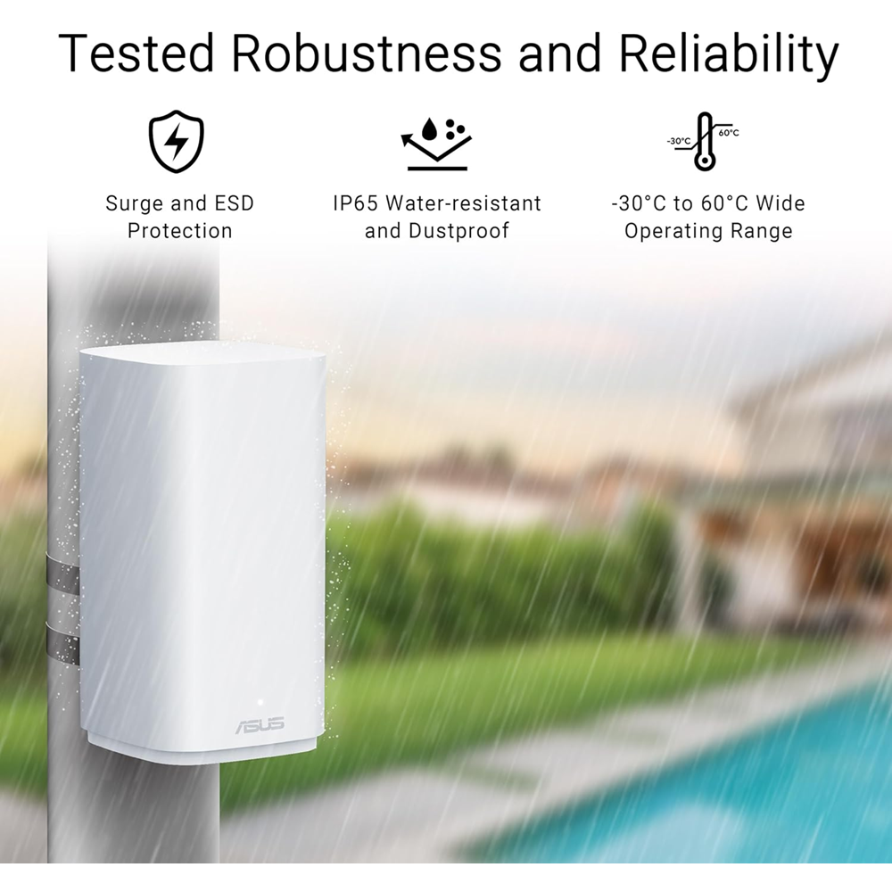 ASUS ZenWiFi BD4 Outdoor WiFi 7 BE3600 AiMesh Extendable Router Dual 2.5G Ports - 1 Unit - Image 3