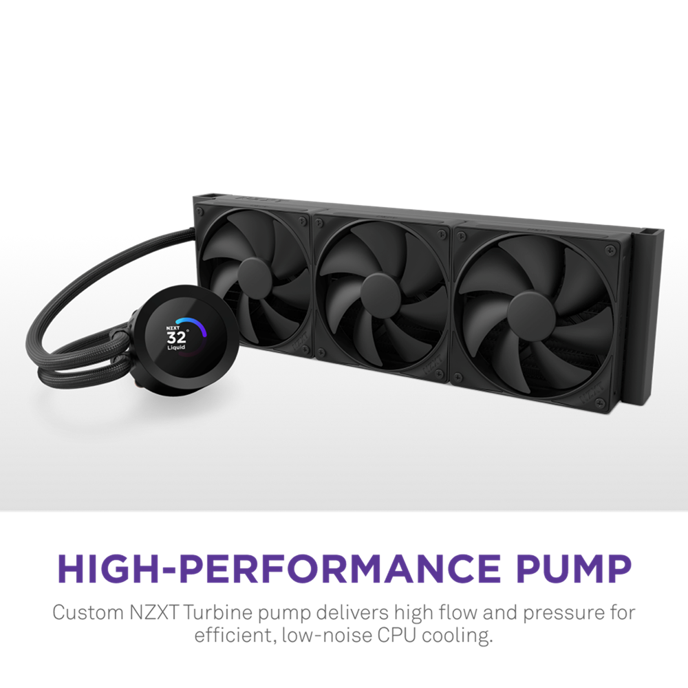NZXT Kraken Plus 360 - 360mm AIO Liquid Cooler with 1.54" LCD, Black - Image 2