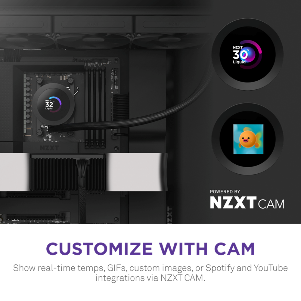 NZXT Kraken Plus 360 - 360mm AIO Liquid Cooler with 1.54" LCD, Black - Image 5
