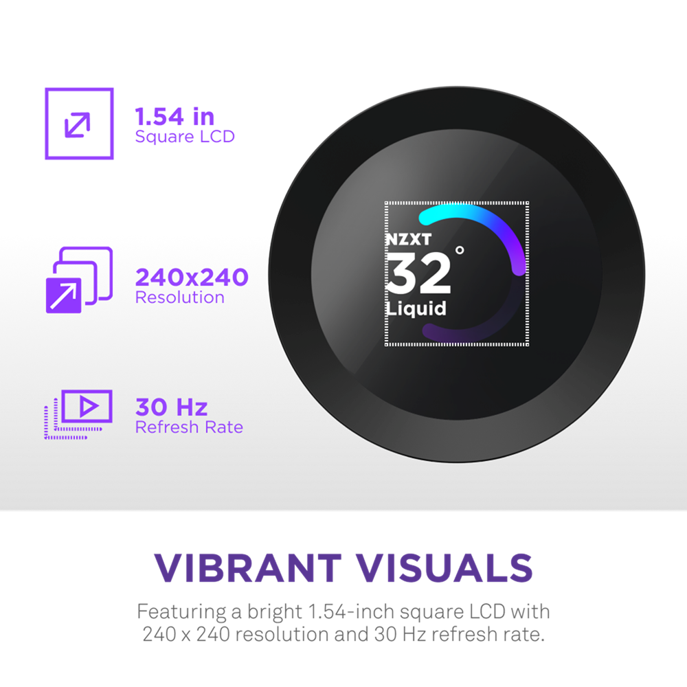 NZXT Kraken Plus 360 RGB - 360mm RGB AIO Liquid Cooler with 1.54" LCD, Black - Image 4