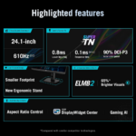 ASUS 24" ROG Strix XG248QSG Ace 610Hz 0.1ms Super TN FHD HDR400 Esports Gaming Monitor - Image 4