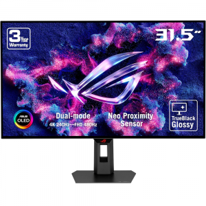ASUS 32" ROG Strix OLED XG32UCWMG Glossy Dual mode (4K@240Hz, FHD@480Hz), 0.03ms HDR400 USB-C HDMI 2.1 Ai Gaming Monitor