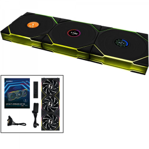 Lian Li UNI FAN TL Wireless LCD 120 Reverse Blade ARGB Fan - Black (3-Pack)