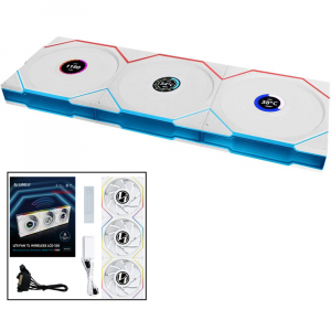 Lian Li UNI FAN TL Wireless LCD 120 Reverse Blade ARGB Fan - White (3-Pack)