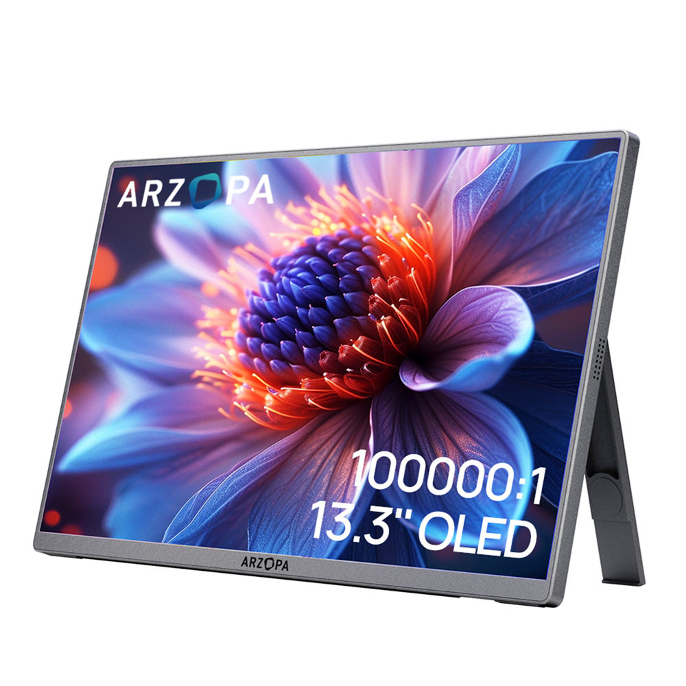 Arzopa 13.3" A3C Pro OLED FHD Speakers, Mini HDMI, USB-C Portable Monitor