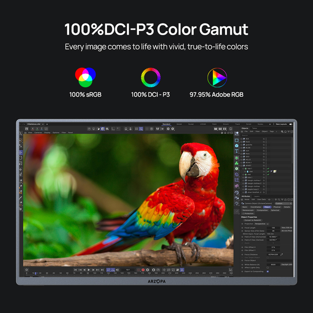 Arzopa 13.3" A3C Pro OLED FHD Speakers, Mini HDMI, USB-C Portable Monitor - Image 4