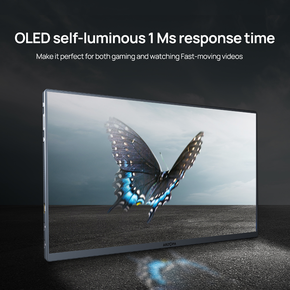 Arzopa 13.3" A3C Pro OLED FHD Speakers, Mini HDMI, USB-C Portable Monitor - Image 9