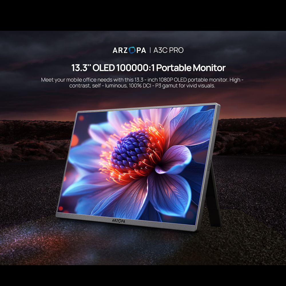 Arzopa 13.3" A3C Pro OLED FHD Speakers, Mini HDMI, USB-C Portable Monitor - Image 2