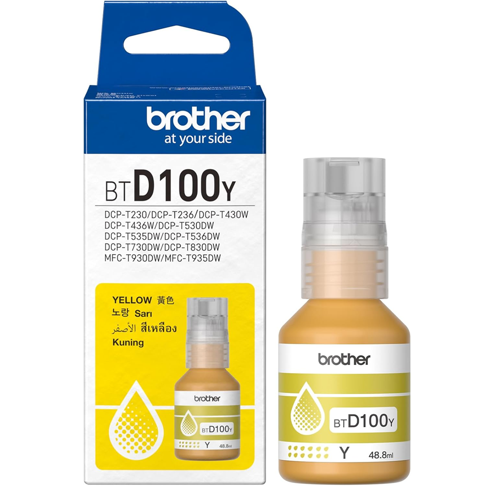 Brother BTD100Y Yellow Ink Bottle – 48.8 ML