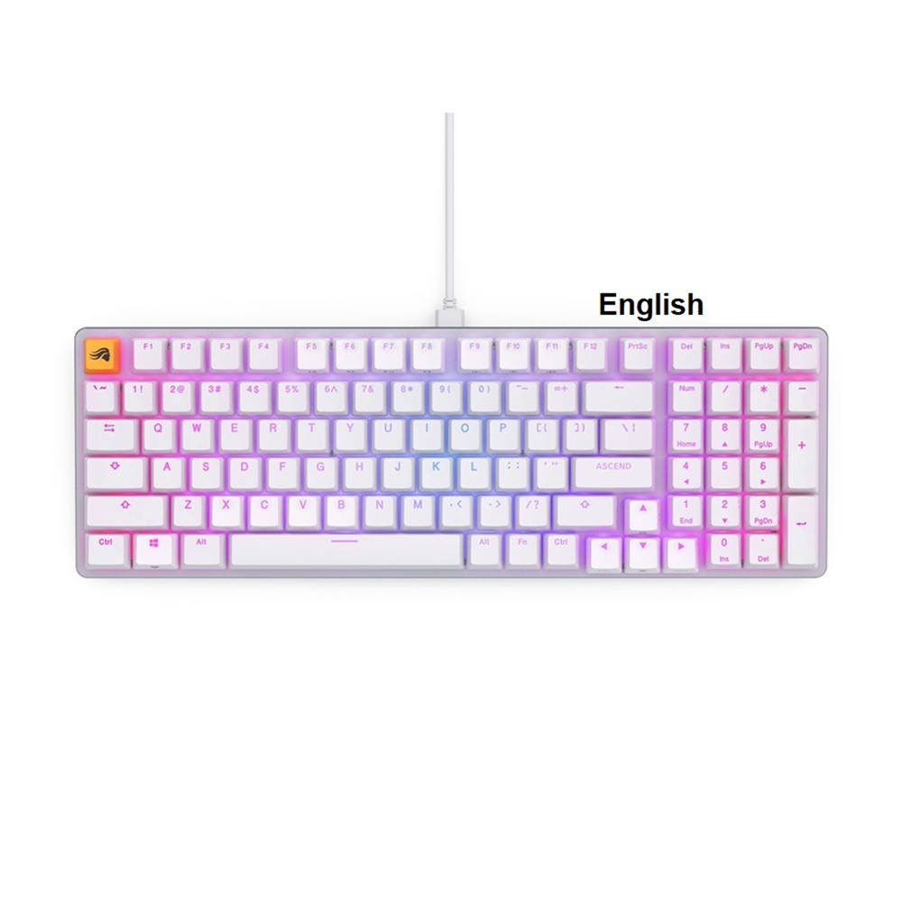 Glorious GMMK2 Full-Size 96% - White, Modular Mechanical Gaming Keyboard