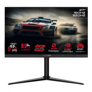 GameOn 27" SX27B Switch X Series Dual Mode 4K UHD 160Hz/FHD 320Hz, 0.5ms, Fast IPS HDMI 2.1 Speaker Gaming Monitor, Black