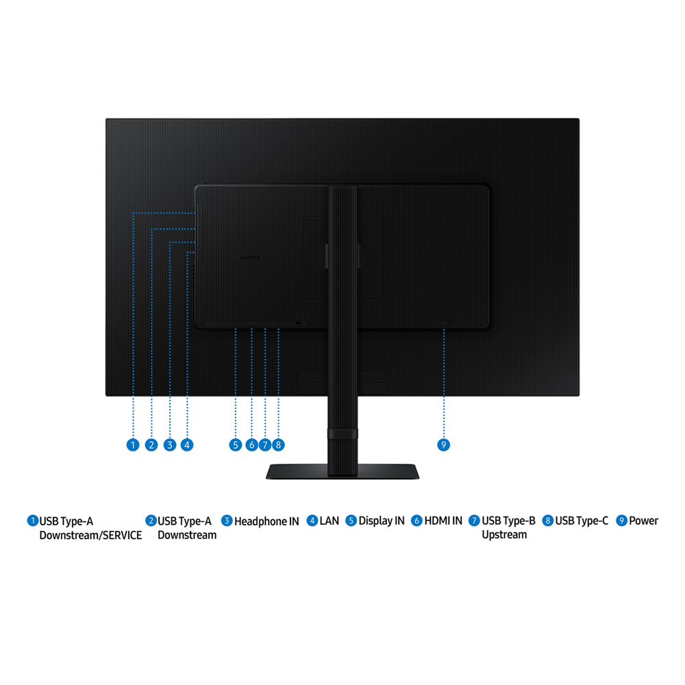 SAMSUNG 32" ViewFinity S8 D806U 4K 60Hz 5ms VA HDR PIP PBP sRGB USB-C 90W Rotatable Adjustable Monitor, 32S8 - Image 6