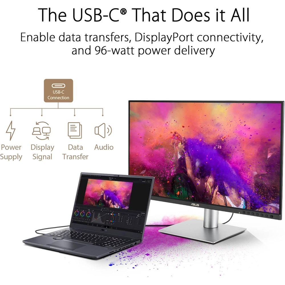 ASUS 27" ProArt Display PA278CFRV IPS 2K 100Hz 5ms, Speaker, sRGB, HDR 400, USB-C PD 96W, Daisy-chain, LuxPixel, Eye Care Professional Monitor - Image 2
