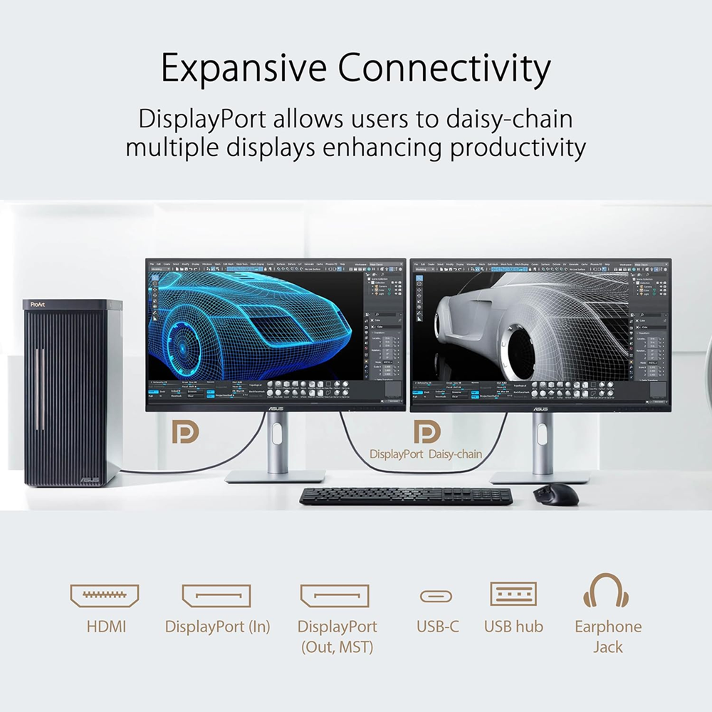 ASUS 27" ProArt Display PA278CFRV IPS 2K 100Hz 5ms, Speaker, sRGB, HDR 400, USB-C PD 96W, Daisy-chain, LuxPixel, Eye Care Professional Monitor - Image 3