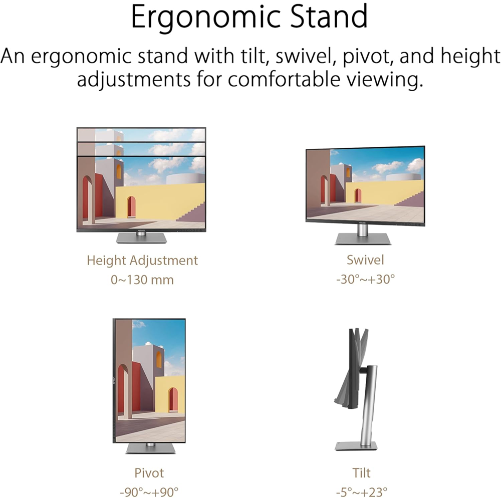 ASUS 27" ProArt Display PA278CFRV IPS 2K 100Hz 5ms, Speaker, sRGB, HDR 400, USB-C PD 96W, Daisy-chain, LuxPixel, Eye Care Professional Monitor - Image 4
