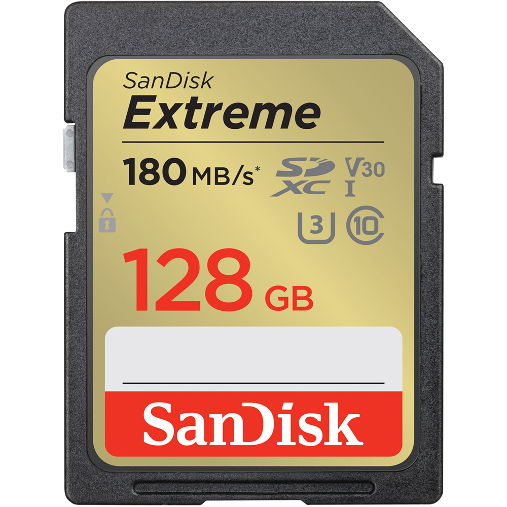 SanDisk 128GB Extreme UHS-I SD Card, 180MB/s