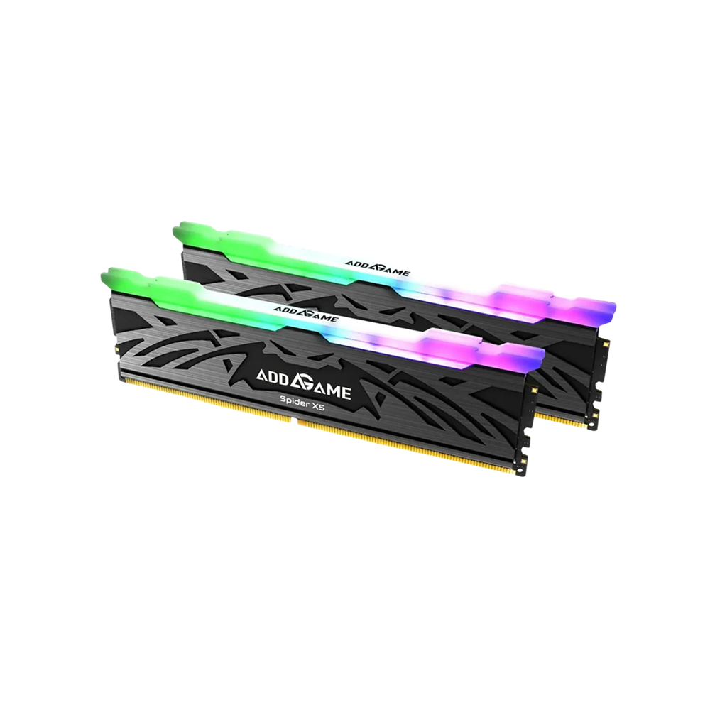 AddLink 32GB 6400MHz AddGame Spider X5 DDR5 RGB Desktop RAM Memory Kit (16GB x2), CL38, Black