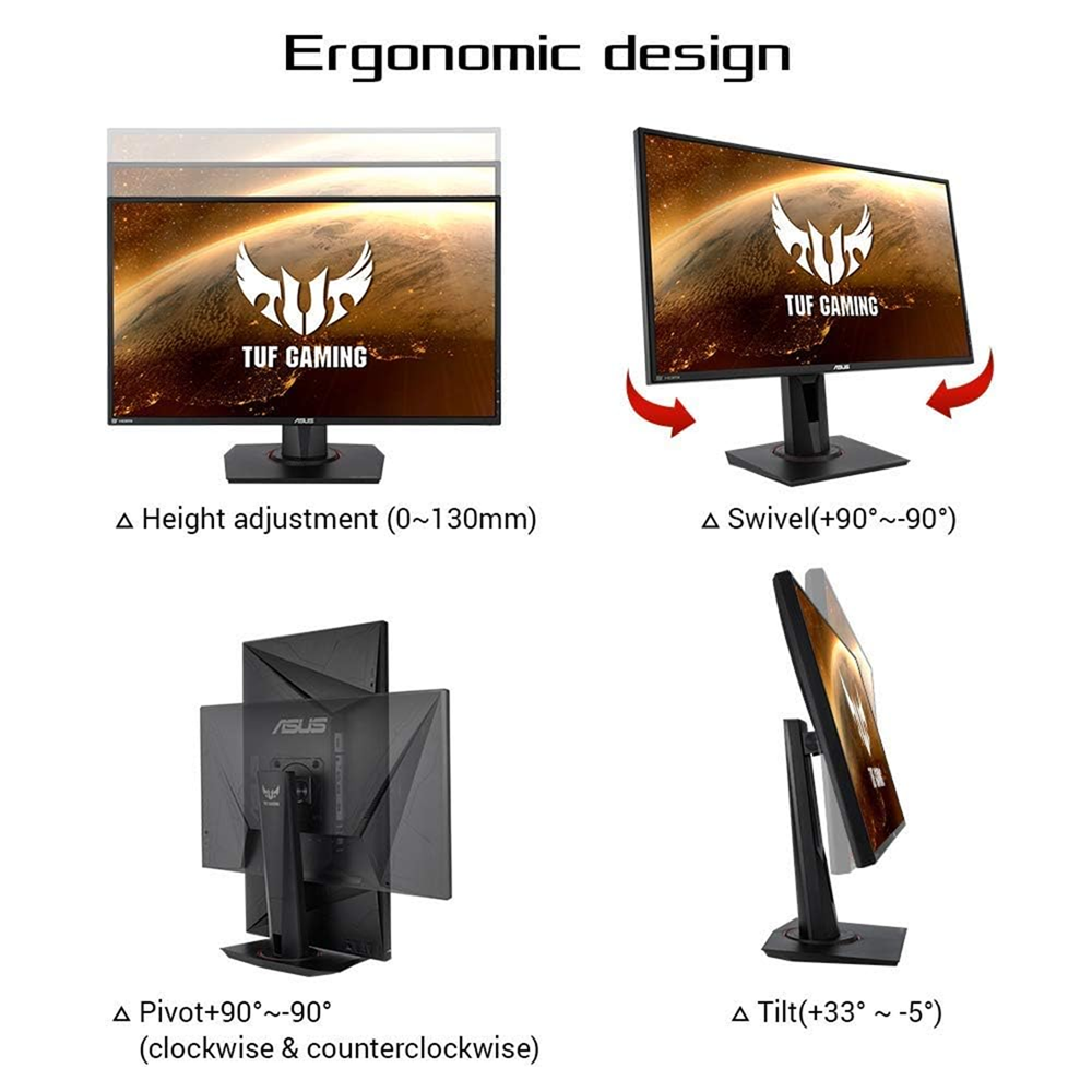 ASUS 27" TUF Gaming VG279QM 280Hz 1ms Fast IPS FHD HDR400 Speaker Rotatable Adjustable Gaming Monitor - Image 3