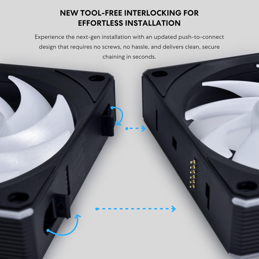 Lian Li UNI FAN CL Wireless CL120 ARGB 120mm Fan - Black (3-Pack) - Image 3