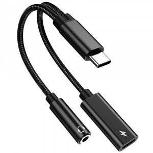 USB-C to 3.5mm Aux Audio Headphone and 60W PD Fast-Charging 2in1 Adapter