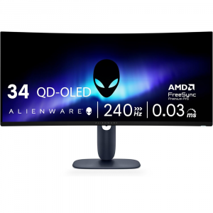 Alienware 34" AW3425DW 240Hz QD-OLED 0.03ms Curved UltraWide WQHD HDR400 HDMI 2.1 Gaming Monitor