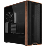 LIAN LI LANCool 217 Black Tempered Glass Wood Panel Mid Tower PC Gaming Case, 5-Fans