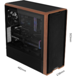 LIAN LI LANCool 217 White Tempered Glass Wood Panel Mid Tower PC Gaming Case, 5-Fans - Image 2