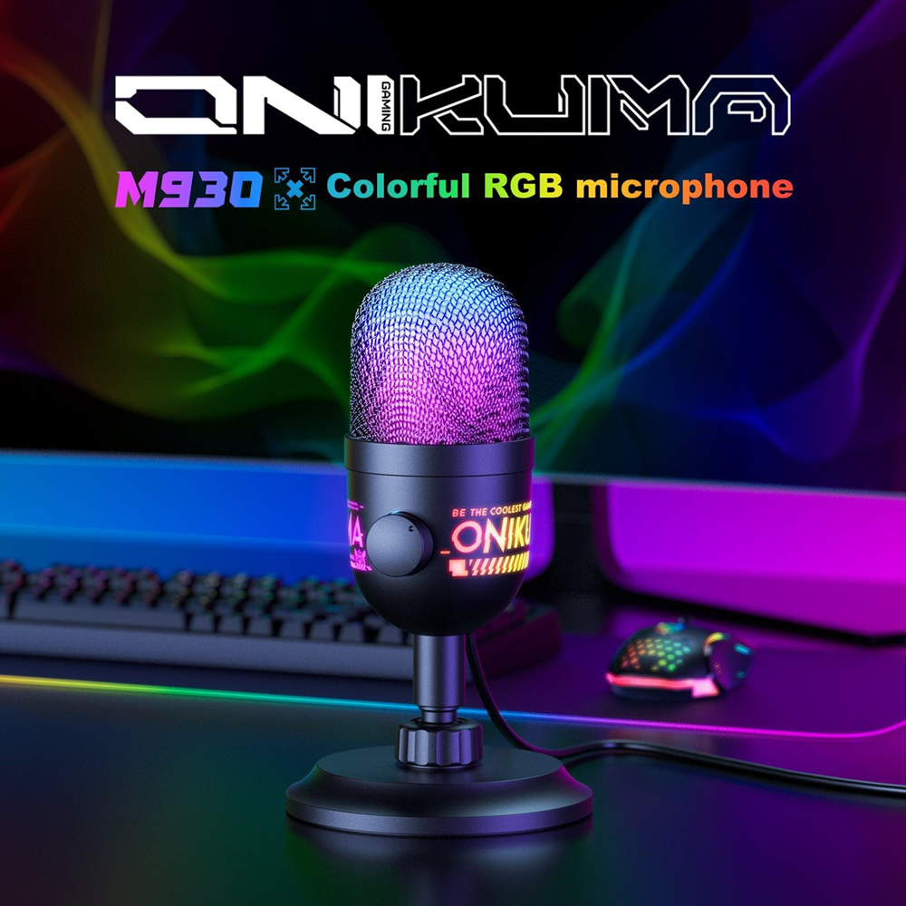Onikuma M930 Studio RGB Microphone with 48KHz Capture & Smart Monitoring - Black - Image 7