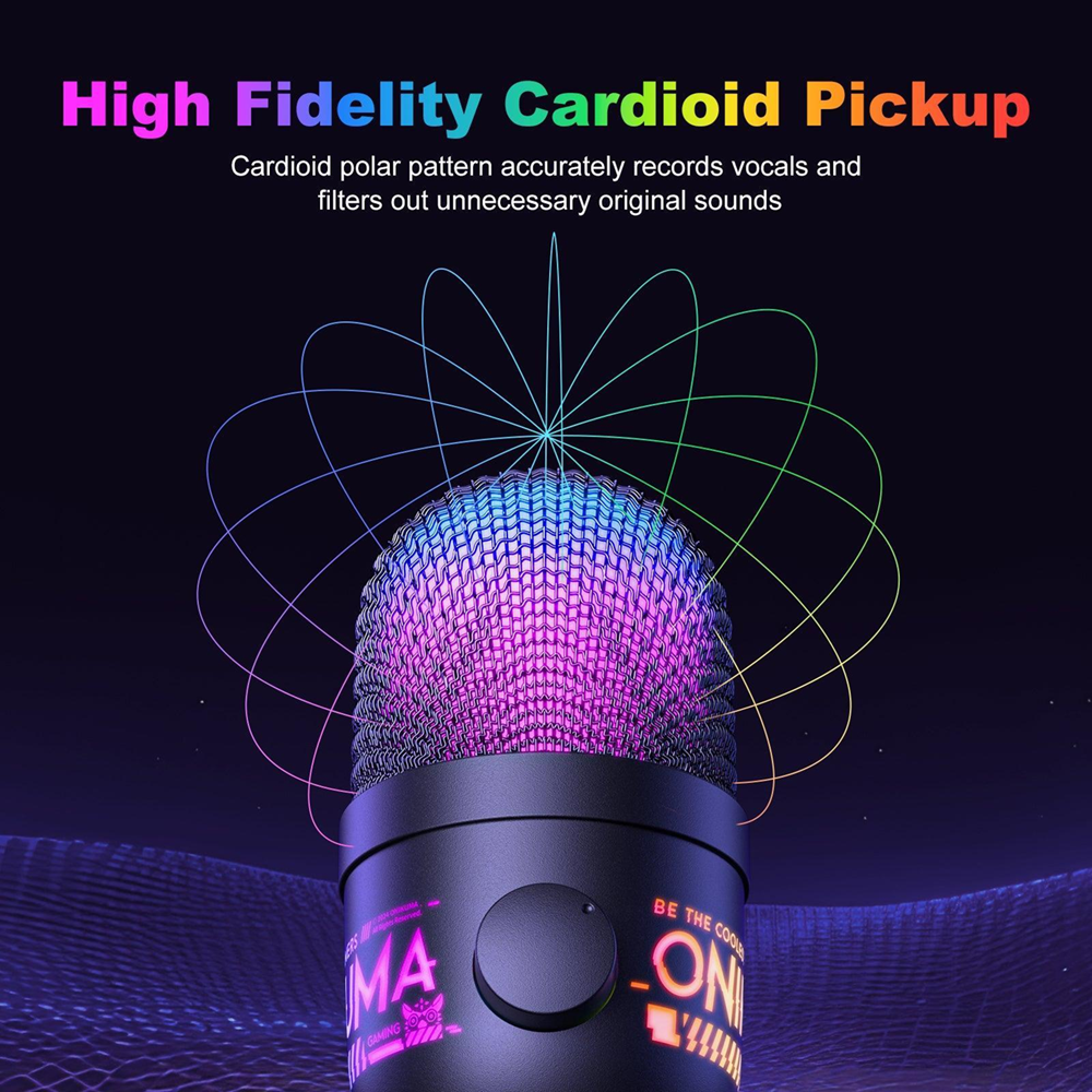 Onikuma M930 Studio RGB Microphone with 48KHz Capture & Smart Monitoring - Black - Image 6