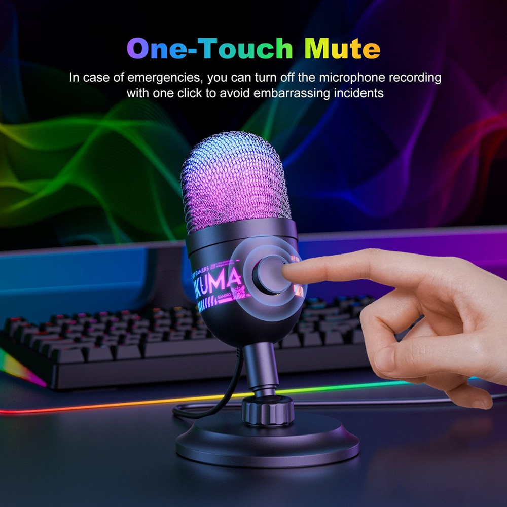 Onikuma M930 Studio RGB Microphone with 48KHz Capture & Smart Monitoring - Black - Image 3