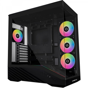 Lian-Li Vector V100 Mid-Tower Gaming PC Case, 4-Fans (Black)