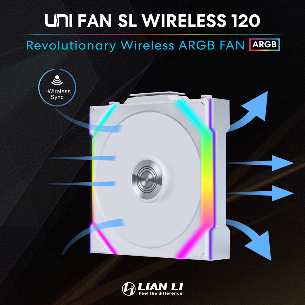 Lian Li UNI FAN SL Wireless 120 ARGB 120mm Fan - White (1-Pack) - Image 2