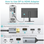 Warrky DH01 4K 30HZ DisplayPort to HDMI Adapter 0.65ft Silver Gray - Image 3