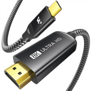 Warrky CH21 8K 60HZ USB-C to HDMI 2.1 Cable 1.8m Space Gray