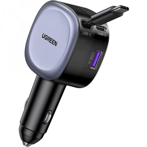 UGREEN EC601 75W Fast Car Charger Adapter with USB-C Retractable Cable