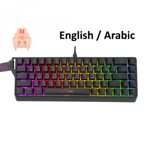 GameOn MAGPRO Series 1K8RS 60% RGB Magnetic Mechanical Wired Gaming Keyboard, Pink Switch - English/Arabic